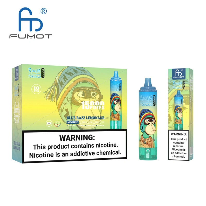 Fumot Randm Tornado 15000 Puffs Disposable Vape E Cigarettes Puff 15k 0% 2% 3% 5% 25ml Prefilled Pod Mesh Coil 850mah Rechargeable Battery Pen
