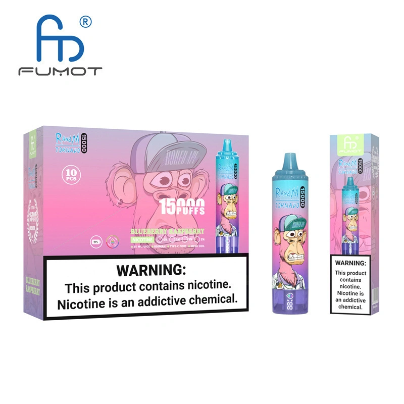Fumot Randm Tornado 15000 Puffs Disposable Vape E Cigarettes Puff 15k 0% 2% 3% 5% 25ml Prefilled Pod Mesh Coil 850mah Rechargeable Battery Pen