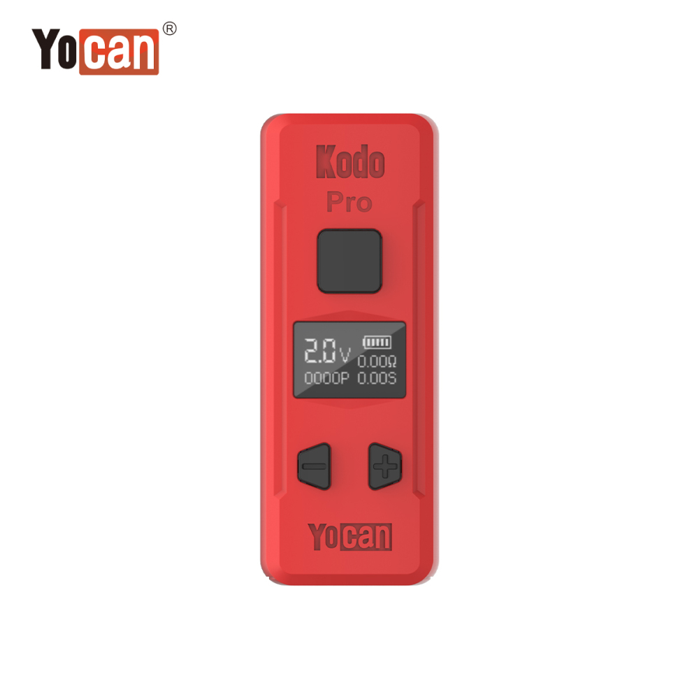 Yocan Kodo Pro Battery Mod 400mAh E Cigarette Batteries Preheat Adjustable Voltage Vape Pen For 510 Carts Oil Cartridges OLED Screen 6 Colors 20pcs/Box