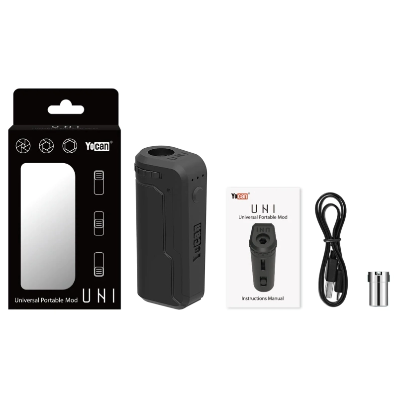 Authentic Yocan UNI Box Mod 650mAh Battery Preheat Vape Voltage Adjustable Height and Diameter Holder For 510 Thread Pen