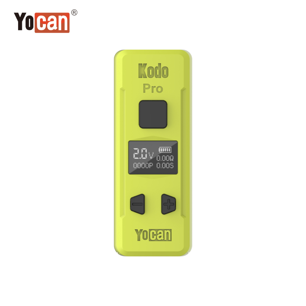 Yocan Kodo Pro Battery Mod 400mAh E Cigarette Batteries Preheat Adjustable Voltage Vape Pen For 510 Carts Oil Cartridges OLED Screen 6 Colors 20pcs/Box