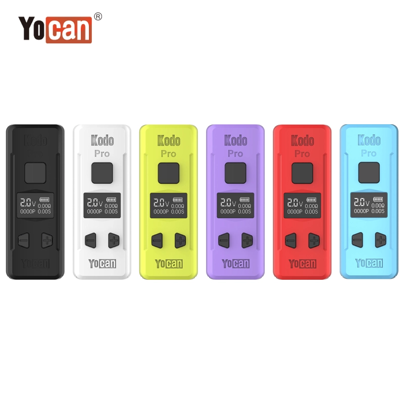 Yocan Kodo Pro Battery Mod 400mAh E Cigarette Batteries Preheat Adjustable Voltage Vape Pen For 510 Carts Oil Cartridges OLED Screen 6 Colors 20pcs/Box