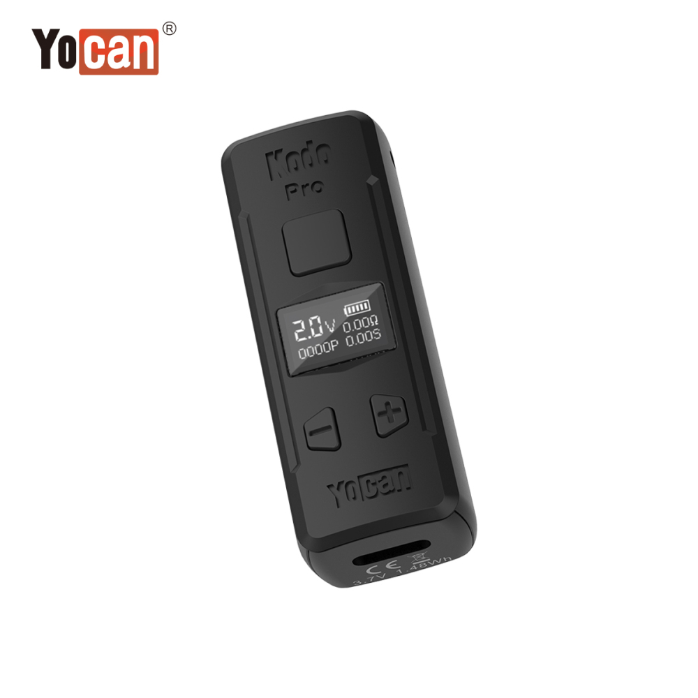 Yocan Kodo Pro Battery Mod 400mAh E Cigarette Batteries Preheat Adjustable Voltage Vape Pen For 510 Carts Oil Cartridges OLED Screen 6 Colors 20pcs/Box