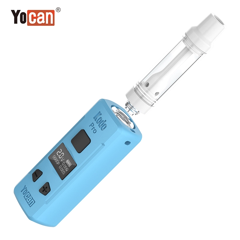 Yocan Kodo Pro Battery Mod 400mAh E Cigarette Batteries Preheat Adjustable Voltage Vape Pen For 510 Carts Oil Cartridges OLED Screen 6 Colors 20pcs/Box