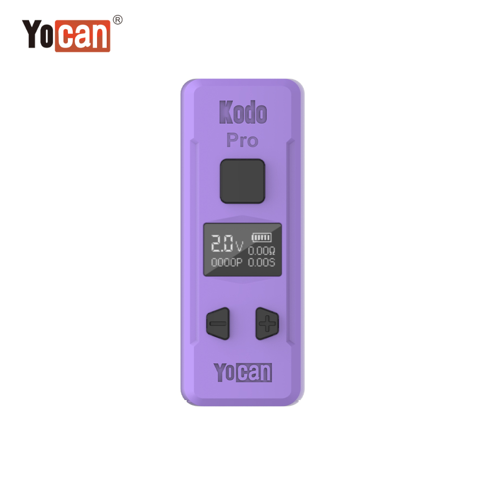Yocan Kodo Pro Battery Mod 400mAh E Cigarette Batteries Preheat Adjustable Voltage Vape Pen For 510 Carts Oil Cartridges OLED Screen 6 Colors 20pcs/Box