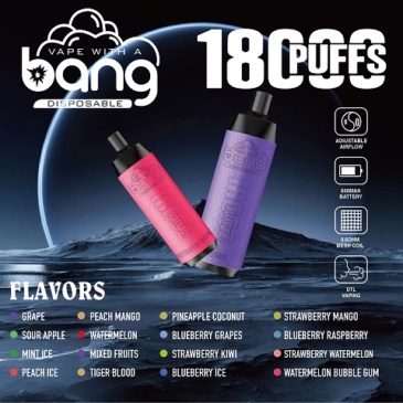 Bang 18000 Puffs Disposable Vape Electronic Cigarettes Puff 18k 0% 2% 3% 5% 25ml Prefilled Pod 0.6ohm Mesh Coil 650mah Rechargeable Adjustable Airflow Pen