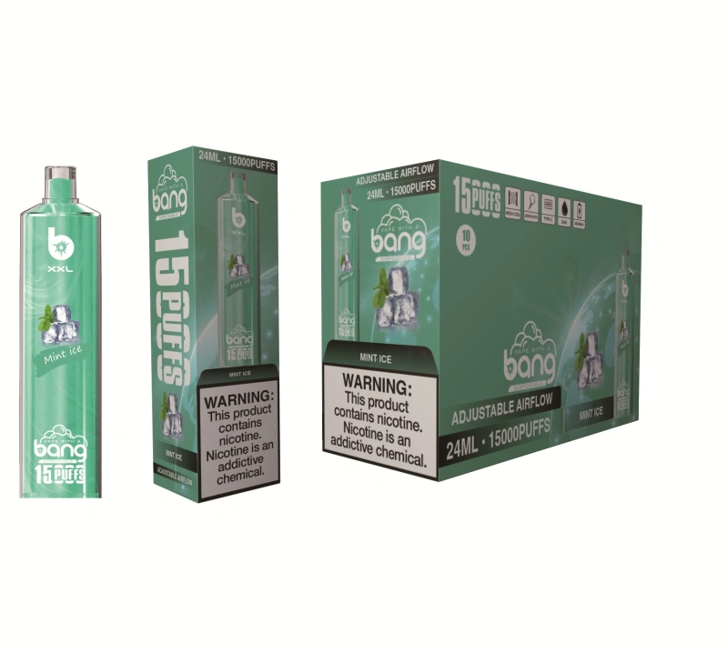 Bang XXL Puff 15k 15000 Puffs Disposable E Cigarettes Vape Crystal 0% 2% 3% 5% 25ml Prefilled Pod Mesh Coil 600mah Rechargeable Vaper Adjustable Airflow Pen