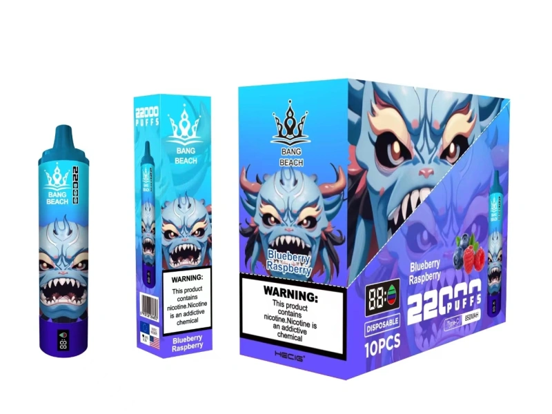 Bang Beach 22000 Puffs Smart Screen Vape Disposable E Cigarettes 0% 2% 3% 5% 36ml Prefilled Pod Mesh Coil 850mah Rechargeable Battery Pen Vapers Device