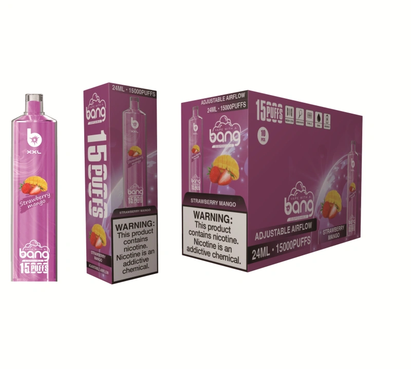 Bang XXL Puff 15k 15000 Puffs Disposable E Cigarettes Vape Crystal 0% 2% 3% 5% 25ml Prefilled Pod Mesh Coil 600mah Rechargeable Vaper Adjustable Airflow Pen