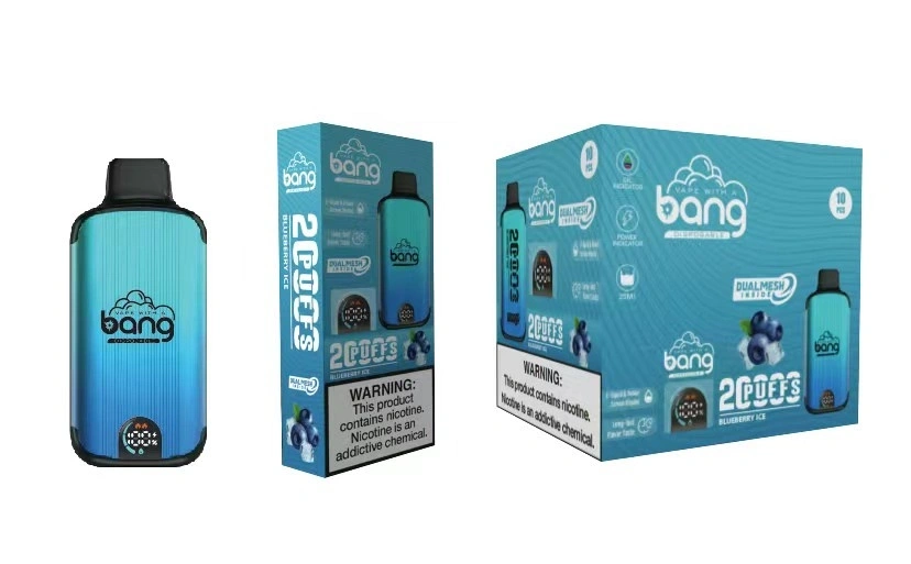 Bang 20000 Puffs Smart Screen Disposable Electronic Cigarettes Vape Puff 20k 0% 2% 3% 5% 20ml Prefilled Pod Mesh Coil 650mah Rechargeable Battery Pen
