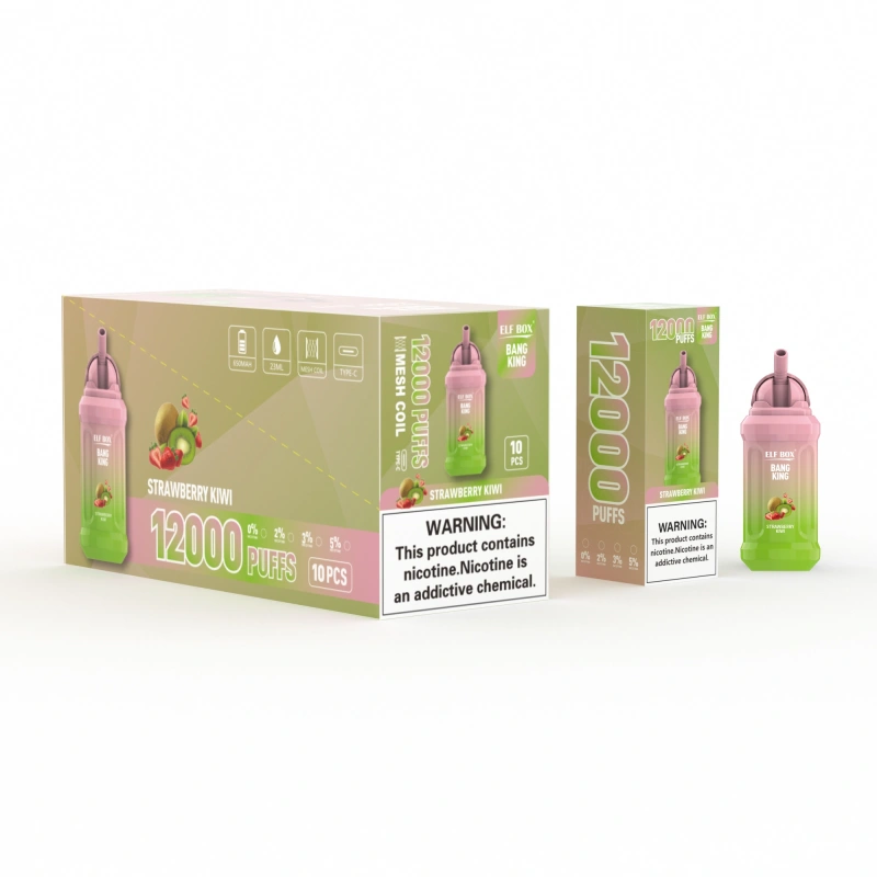 ELF BOX Bang King 12000 Puffs Disposable Vape E Cigarettes Puff 12k 0% 2% 3% 5% 23ml Prefilled Pod 600mah Rechargeable Battery Pen