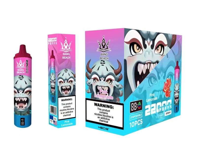 Bang Beach 22000 Puffs Smart Screen Vape Disposable E Cigarettes 0% 2% 3% 5% 36ml Prefilled Pod Mesh Coil 850mah Rechargeable Battery Pen Vapers Device