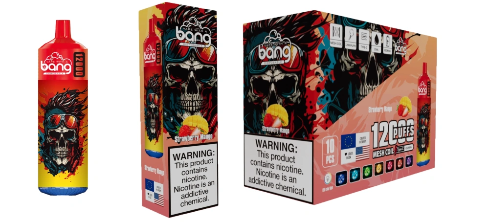 Bang 12000 Puffs Disposable E Cigarettes Vape Puff 12k 0% 2% 3% 5% 20ml Prefilled Pod Mesh Coil 650mah Rechargeable Battery Pen Vaper Device