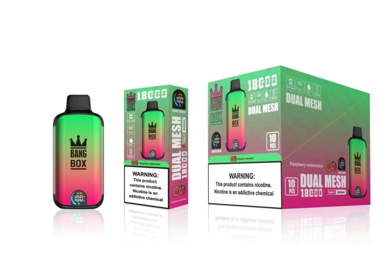 Bang Box 18000 Puffs Smart Screen Disposable Vape E Cigarettes 0% 2% 3% 5% Puff 18k 26ml Prefilled Pod Dual Mesh 850mah Rechargeable Battery Vapers Pen