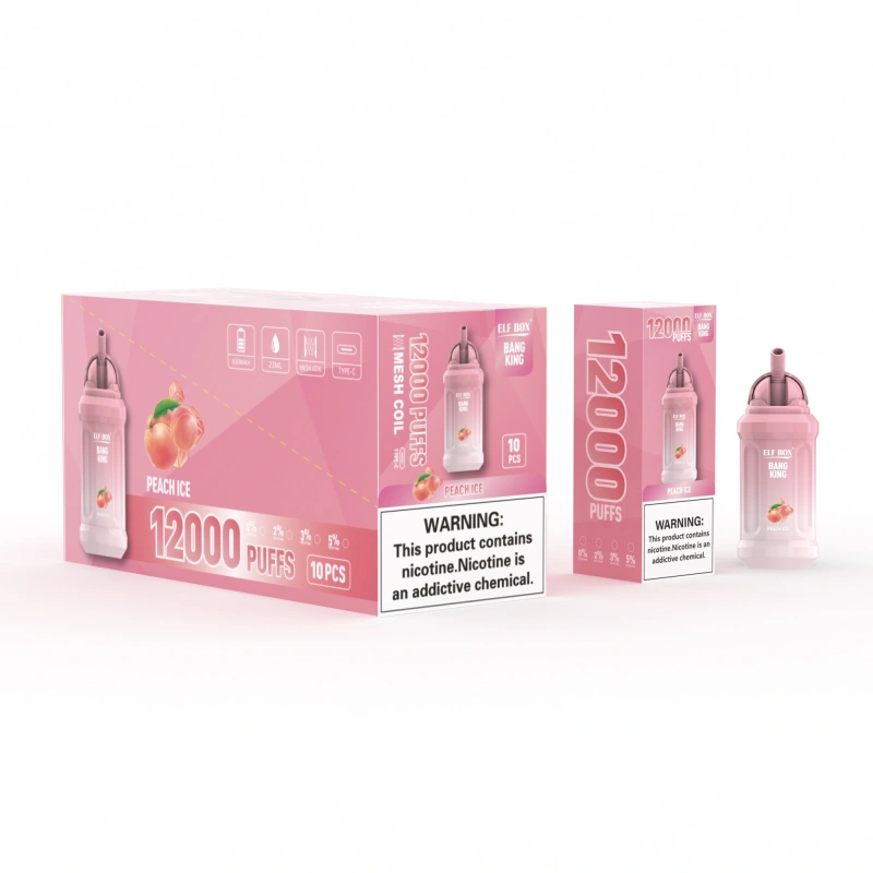 ELF BOX Bang King 12000 Puffs Disposable Vape E Cigarettes Puff 12k 0% 2% 3% 5% 23ml Prefilled Pod 600mah Rechargeable Battery Pen