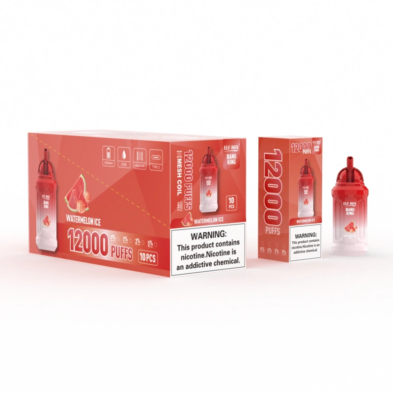 ELF BOX Bang King 12000 Puffs Disposable Vape E Cigarettes Puff 12k 0% 2% 3% 5% 23ml Prefilled Pod 600mah Rechargeable Battery Pen