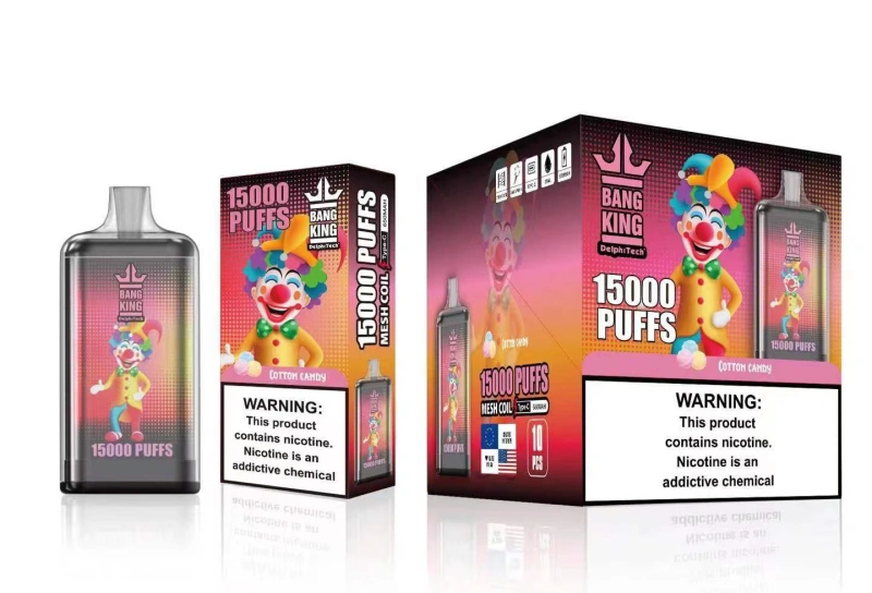 Bang King 15000 Puffs Disposable Vape E Cigarettes 0% 2% 3% 5% Puff 15k 25ml Prefilled Pod 1.0ohm Mesh Coil 650mah Rechargeable Battery Vaper Pen