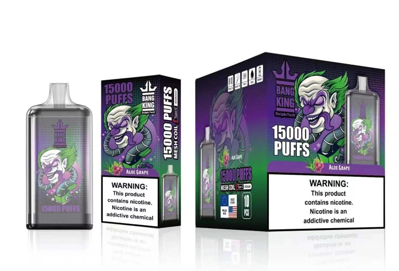 Bang King 15000 Puffs Disposable Vape E Cigarettes 0% 2% 3% 5% Puff 15k 25ml Prefilled Pod 1.0ohm Mesh Coil 650mah Rechargeable Battery Vaper Pen