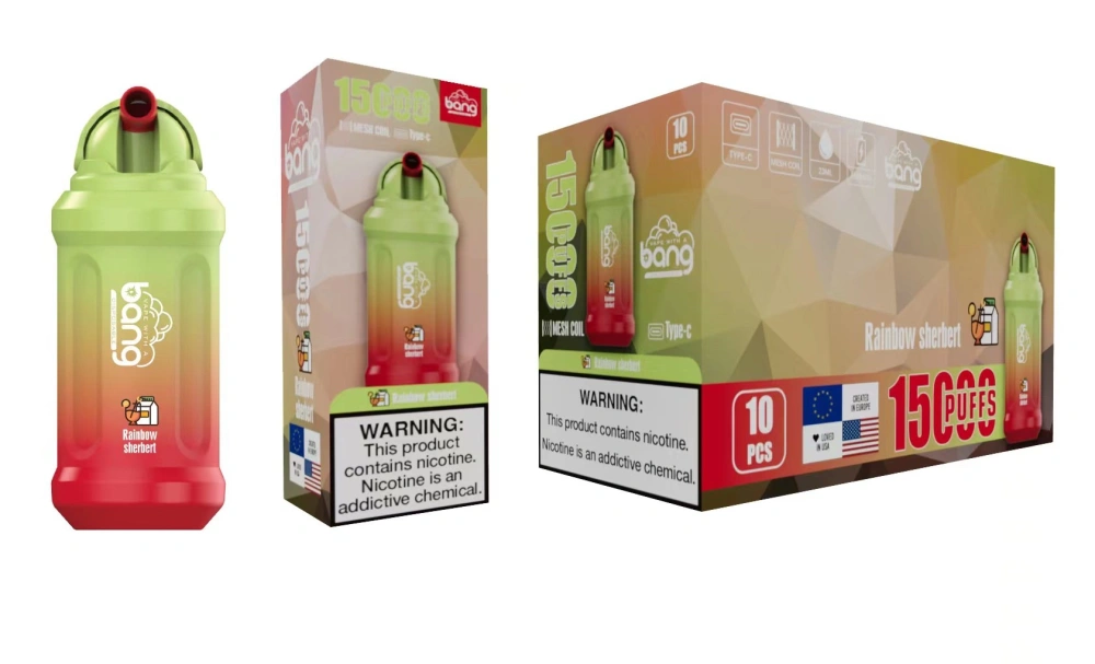 Bang 15000 Puffs Vape Disposable E Cigarettes Puff 15k 0% 2% 3% 5% 23ml Prefilled Pod Mesh Coil 650mah Rechargeable Battery Vaper Pen