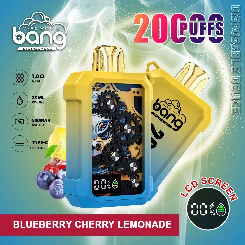 Puff 20k Bang 20000 Puffs LCD Screen Vape Disposable E Cigarettes 0% 2% 3% 5% 25ml Prefilled Pod 500mah Rechargeable Battery Pen Digital Display Device