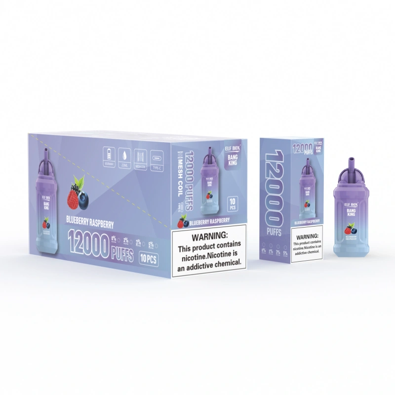 ELF BOX Bang King 12000 Puffs Disposable Vape E Cigarettes Puff 12k 0% 2% 3% 5% 23ml Prefilled Pod 600mah Rechargeable Battery Pen