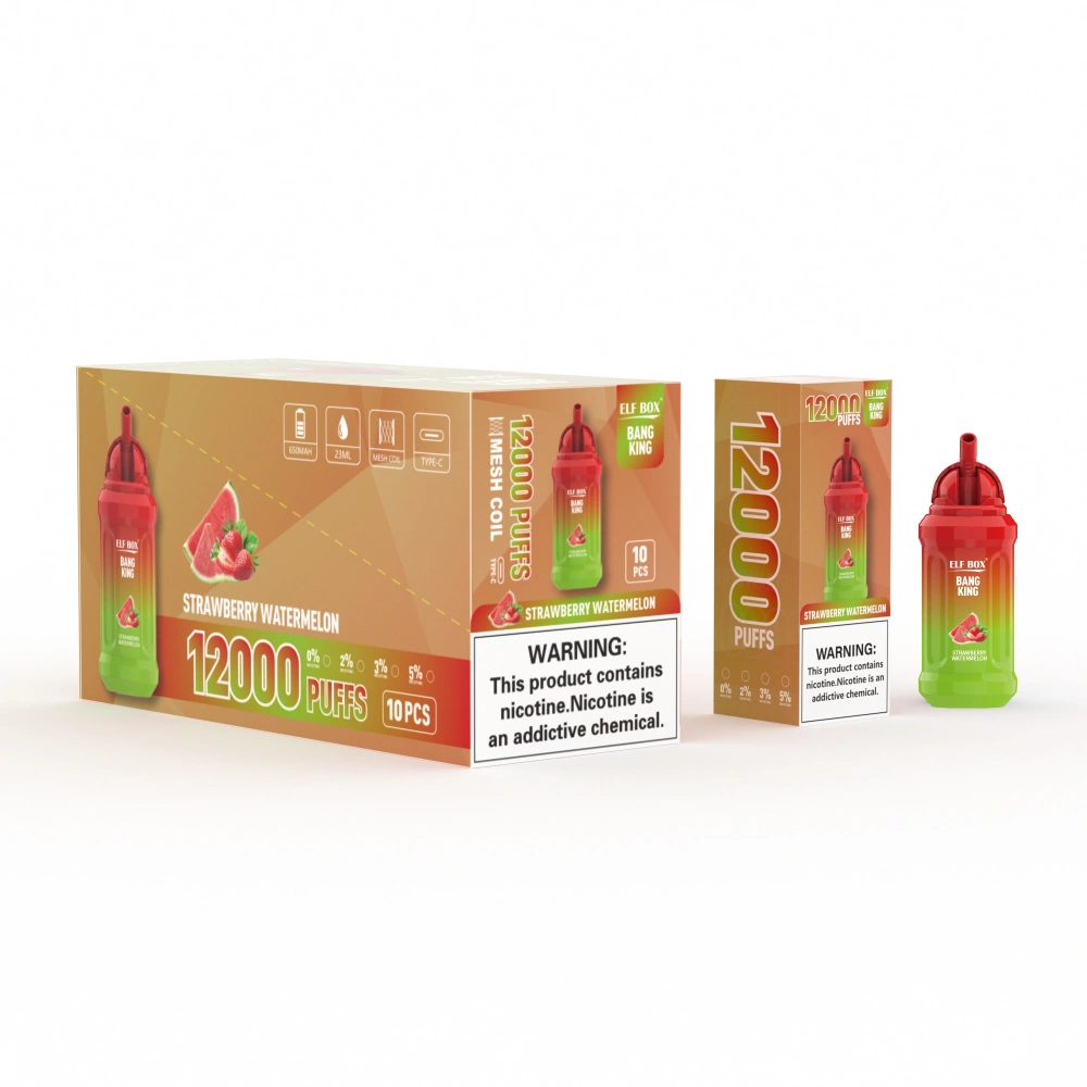 ELF BOX Bang King 12000 Puffs Disposable Vape E Cigarettes Puff 12k 0% 2% 3% 5% 23ml Prefilled Pod 600mah Rechargeable Battery Pen