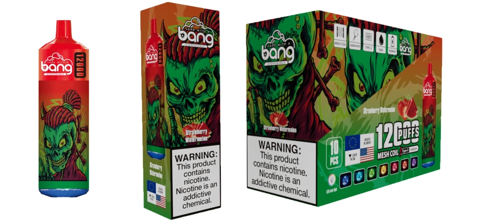 Bang 12000 Puffs Disposable E Cigarettes Vape Puff 12k 0% 2% 3% 5% 20ml Prefilled Pod Mesh Coil 650mah Rechargeable Battery Pen Vaper Device