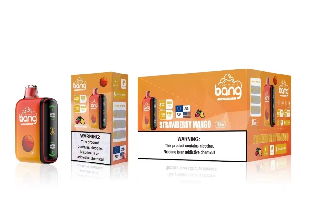 Bang 9000-18000 Puffs Disposable Vape Electronic Cigarettes Puff 9k 18k 28ml Dual Mesh 650mAh Rechargeable Intelligent Power Display Two Modes Pen