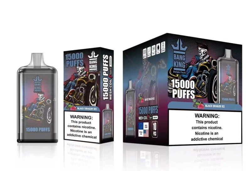 Bang King 15000 Puffs Disposable Vape E Cigarettes 0% 2% 3% 5% Puff 15k 25ml Prefilled Pod 1.0ohm Mesh Coil 650mah Rechargeable Battery Vaper Pen