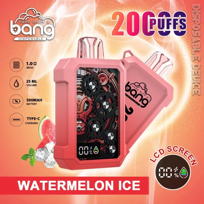 Puff 20k Bang 20000 Puffs LCD Screen Vape Disposable E Cigarettes 0% 2% 3% 5% 25ml Prefilled Pod 500mah Rechargeable Battery Pen Digital Display Device