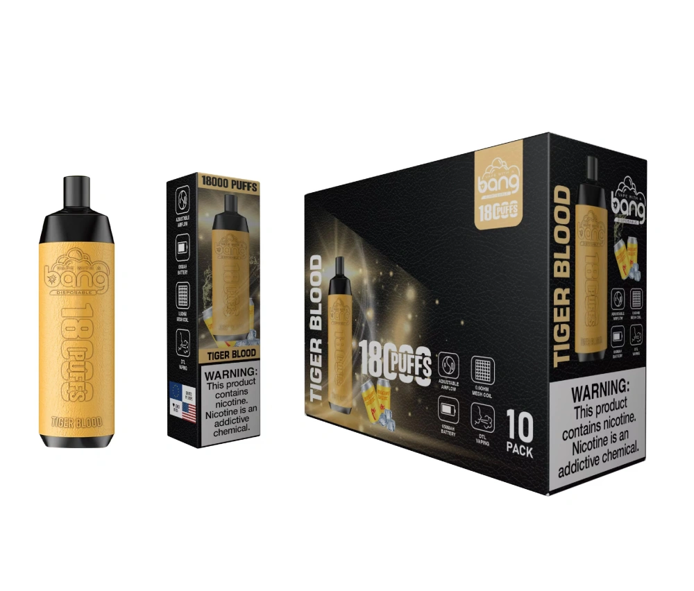 Bang 18000 Puffs Disposable Vape Electronic Cigarettes Puff 18k 0% 2% 3% 5% 25ml Prefilled Pod 0.6ohm Mesh Coil 650mah Rechargeable Adjustable Airflow Pen