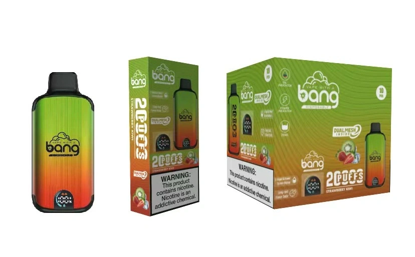 Bang 20000 Puffs Smart Screen Disposable Electronic Cigarettes Vape Puff 20k 0% 2% 3% 5% 20ml Prefilled Pod Mesh Coil 650mah Rechargeable Battery Pen