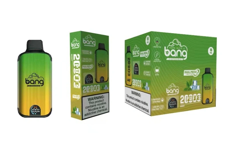 Bang 20000 Puffs Smart Screen Disposable Electronic Cigarettes Vape Puff 20k 0% 2% 3% 5% 20ml Prefilled Pod Mesh Coil 650mah Rechargeable Battery Pen