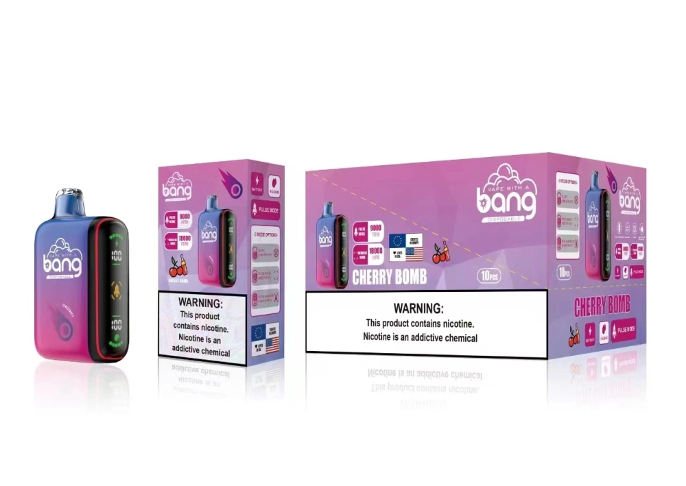 Bang 9000-18000 Puffs Disposable Vape Electronic Cigarettes Puff 9k 18k 28ml Dual Mesh 650mAh Rechargeable Intelligent Power Display Two Modes Pen