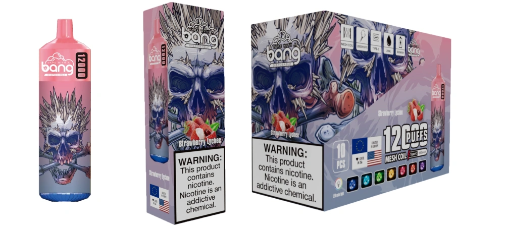 Bang 12000 Puffs Disposable E Cigarettes Vape Puff 12k 0% 2% 3% 5% 20ml Prefilled Pod Mesh Coil 650mah Rechargeable Battery Pen Vaper Device