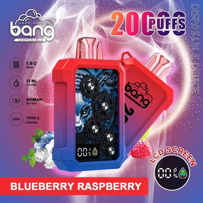 Puff 20k Bang 20000 Puffs LCD Screen Vape Disposable E Cigarettes 0% 2% 3% 5% 25ml Prefilled Pod 500mah Rechargeable Battery Pen Digital Display Device
