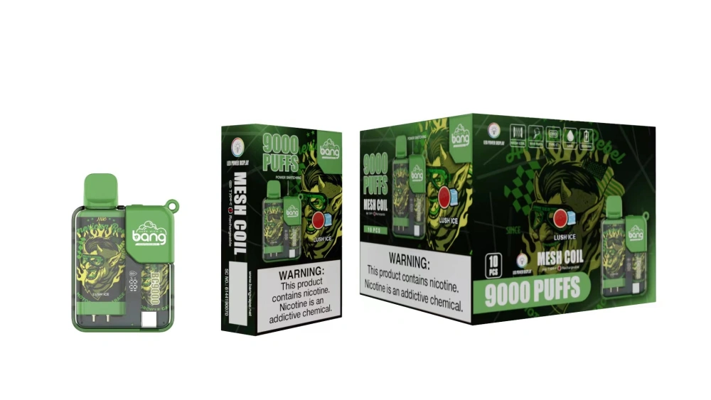 Bang 9000 Puffs Disposable Vape Electronic Cigarettes Puff 9k 0% 2% 3% 5% 16ml Prefilled Pod Mesh Coil 550mah Rechargeable Battery Pen