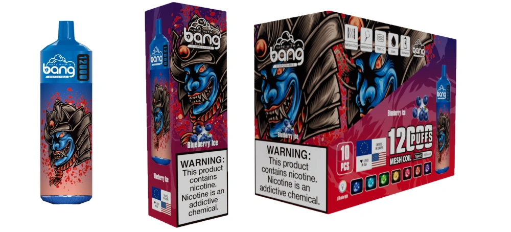 Bang 12000 Puffs Disposable E Cigarettes Vape Puff 12k 0% 2% 3% 5% 20ml Prefilled Pod Mesh Coil 650mah Rechargeable Battery Pen Vaper Device