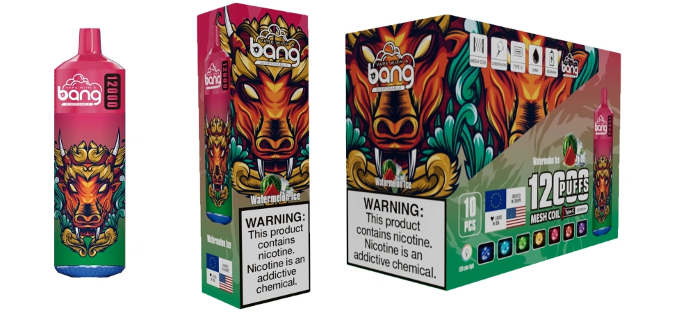 Bang 12000 Puffs Disposable E Cigarettes Vape Puff 12k 0% 2% 3% 5% 20ml Prefilled Pod Mesh Coil 650mah Rechargeable Battery Pen Vaper Device