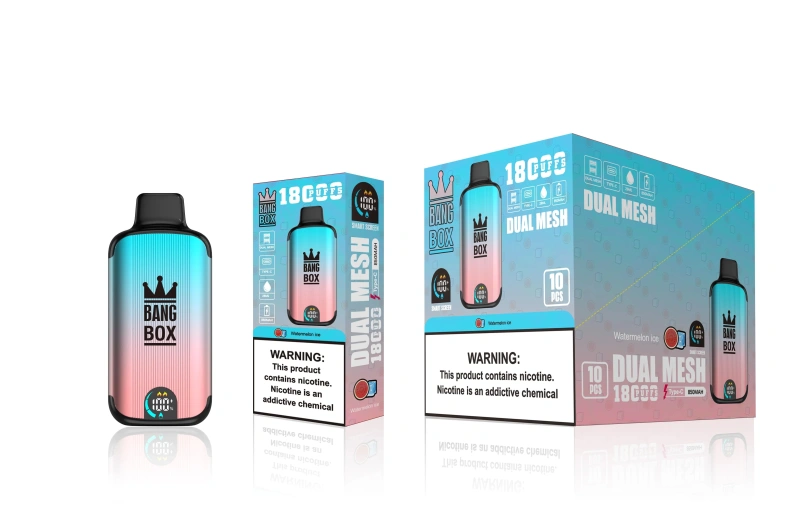 Bang Box 18000 Puffs Smart Screen Disposable Vape E Cigarettes 0% 2% 3% 5% Puff 18k 26ml Prefilled Pod Dual Mesh 850mah Rechargeable Battery Vapers Pen
