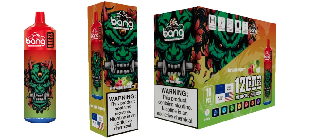 Bang 12000 Puffs Disposable E Cigarettes Vape Puff 12k 0% 2% 3% 5% 20ml Prefilled Pod Mesh Coil 650mah Rechargeable Battery Pen Vaper Device