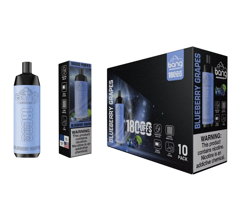 Bang 18000 Puffs Disposable Vape Electronic Cigarettes Puff 18k 0% 2% 3% 5% 25ml Prefilled Pod 0.6ohm Mesh Coil 650mah Rechargeable Adjustable Airflow Pen