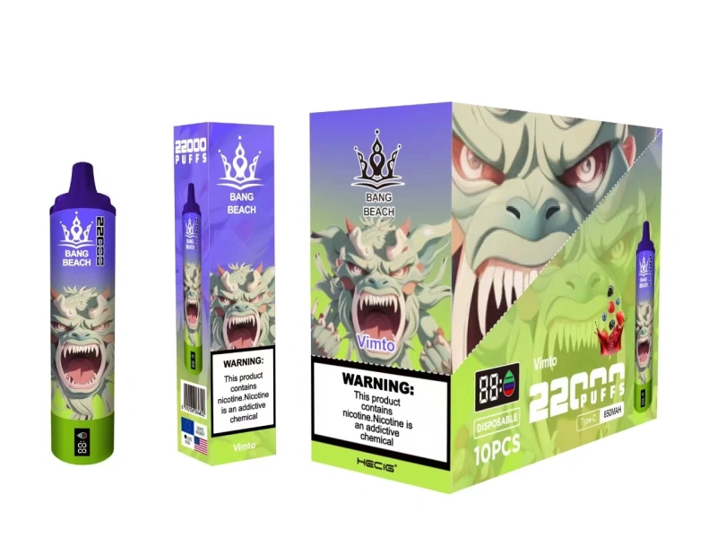 Bang Beach 22000 Puffs Smart Screen Vape Disposable E Cigarettes 0% 2% 3% 5% 36ml Prefilled Pod Mesh Coil 850mah Rechargeable Battery Pen Vapers Device