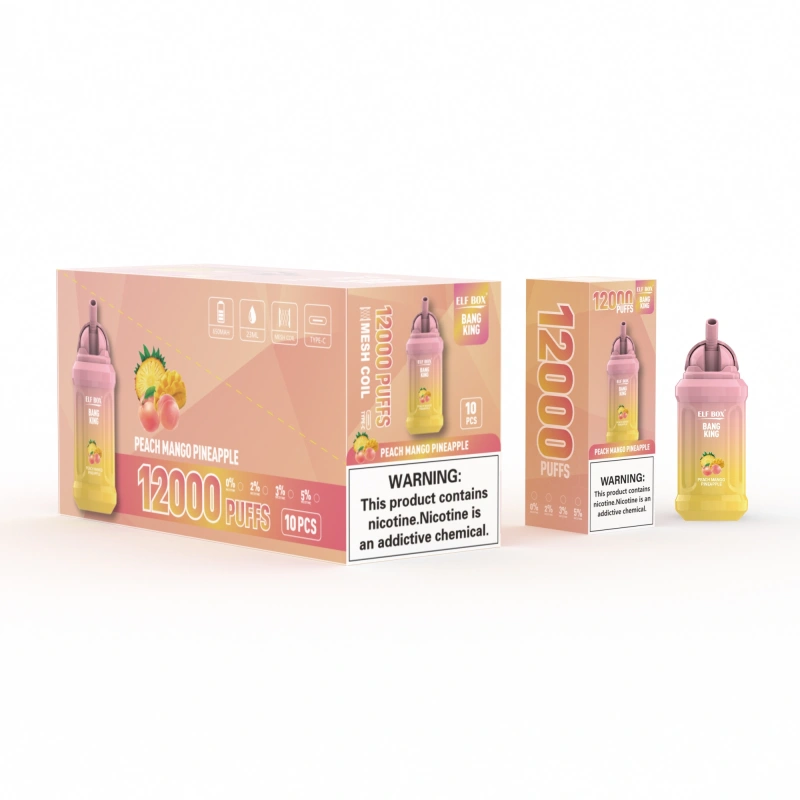 ELF BOX Bang King 12000 Puffs Disposable Vape E Cigarettes Puff 12k 0% 2% 3% 5% 23ml Prefilled Pod 600mah Rechargeable Battery Pen