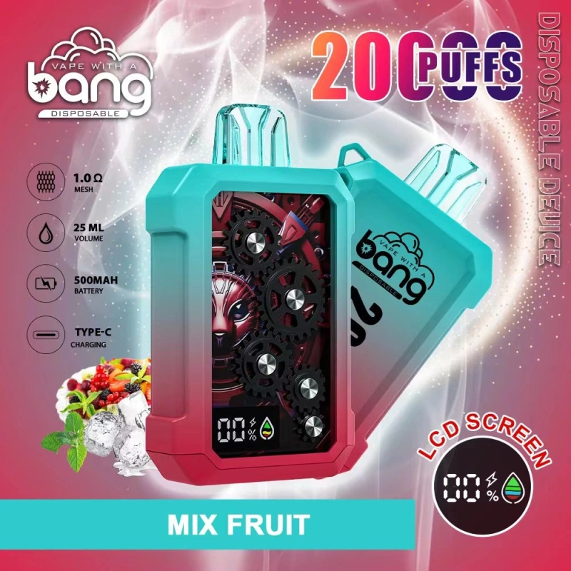 Puff 20k Bang 20000 Puffs LCD Screen Vape Disposable E Cigarettes 0% 2% 3% 5% 25ml Prefilled Pod 500mah Rechargeable Battery Pen Digital Display Device