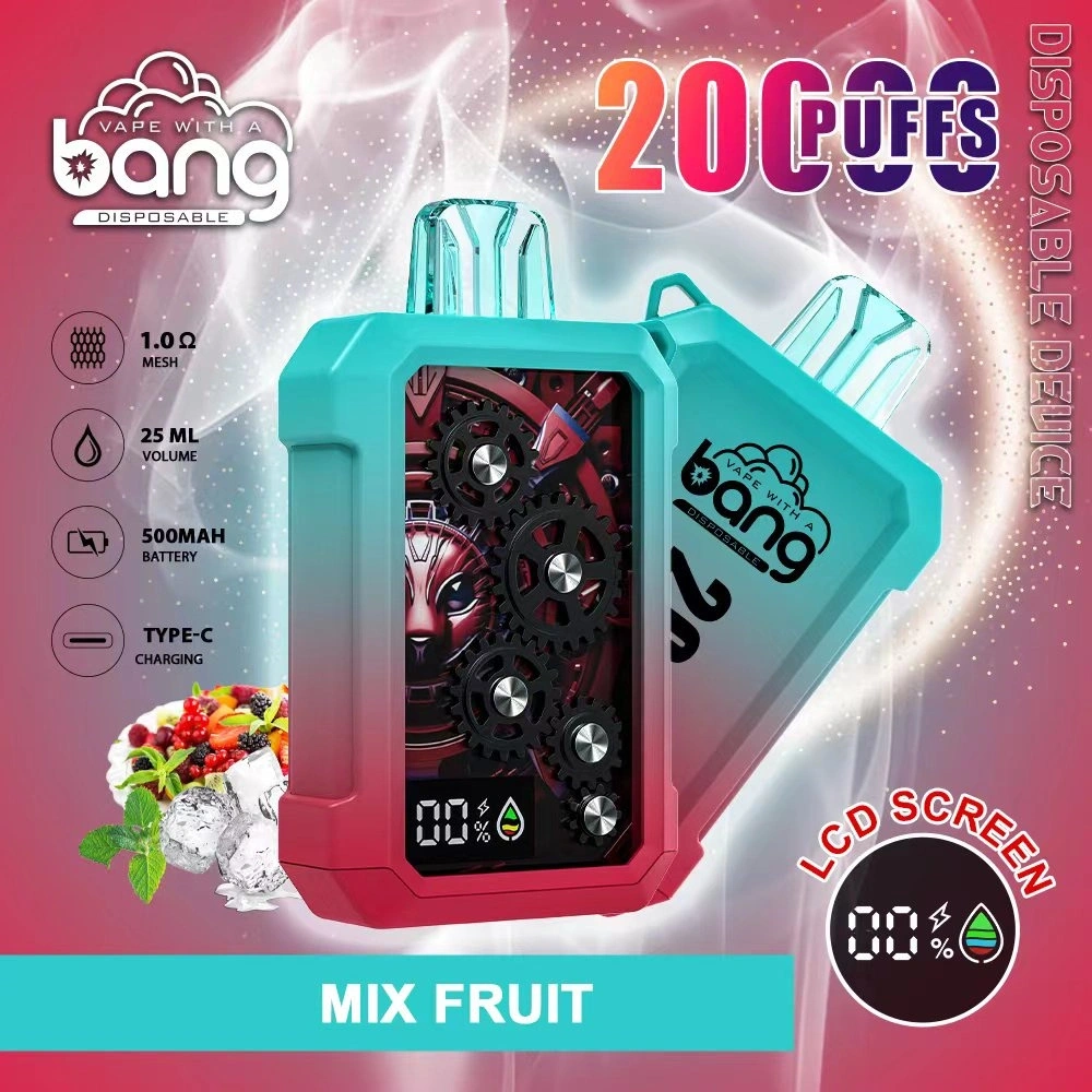 Puff 20k Bang 20000 Puffs LCD Screen Vape Disposable E Cigarettes 0% 2% 3% 5% 25ml Prefilled Pod 500mah Rechargeable Battery Pen Digital Display Device