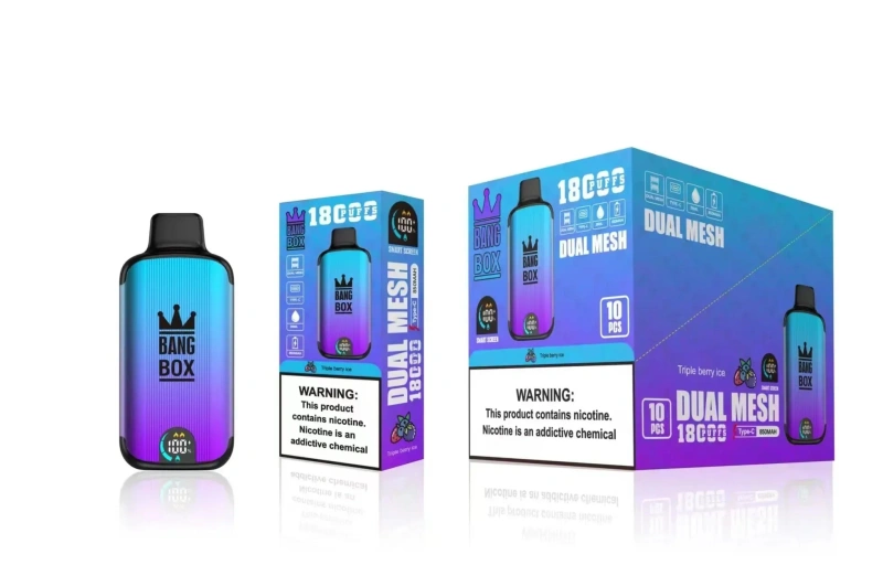 Bang Box 18000 Puffs Smart Screen Disposable Vape E Cigarettes 0% 2% 3% 5% Puff 18k 26ml Prefilled Pod Dual Mesh 850mah Rechargeable Battery Vapers Pen