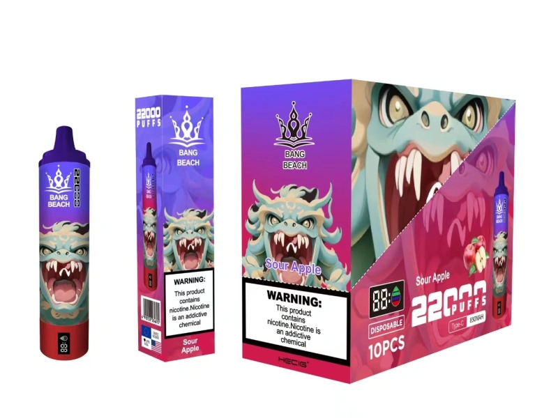 Bang Beach 22000 Puffs Smart Screen Vape Disposable E Cigarettes 0% 2% 3% 5% 36ml Prefilled Pod Mesh Coil 850mah Rechargeable Battery Pen Vapers Device