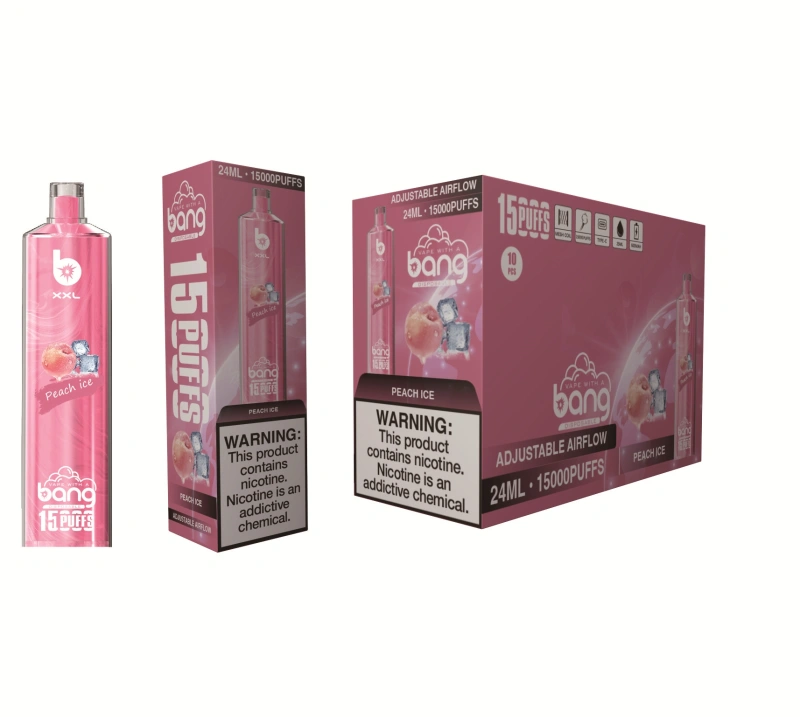 Bang XXL Puff 15k 15000 Puffs Disposable E Cigarettes Vape Crystal 0% 2% 3% 5% 25ml Prefilled Pod Mesh Coil 600mah Rechargeable Vaper Adjustable Airflow Pen