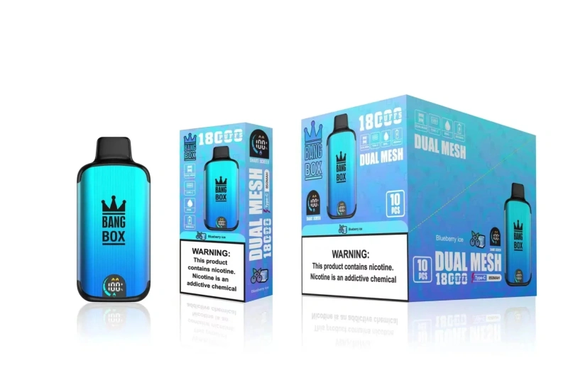 Bang Box 18000 Puffs Smart Screen Disposable Vape E Cigarettes 0% 2% 3% 5% Puff 18k 26ml Prefilled Pod Dual Mesh 850mah Rechargeable Battery Vapers Pen